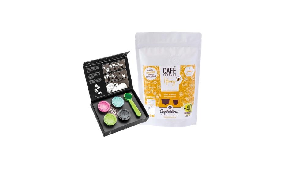 Caffettino 4 Capsulas rellenables para Nespresso y Café de Especialidad Honey