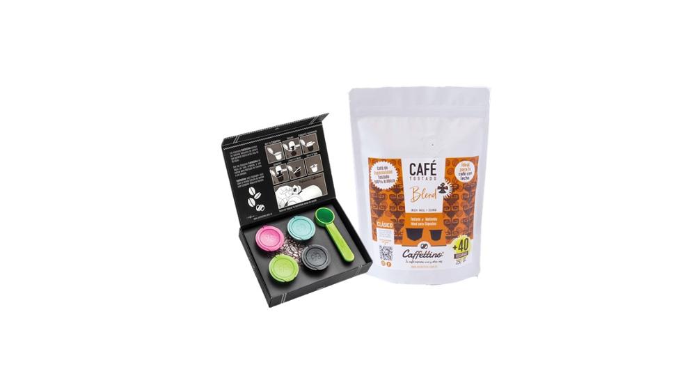 Caffettino 4 Capsulas rellenables para Nespresso y Café de Especialidad Blend (Colombia y Brasil)
